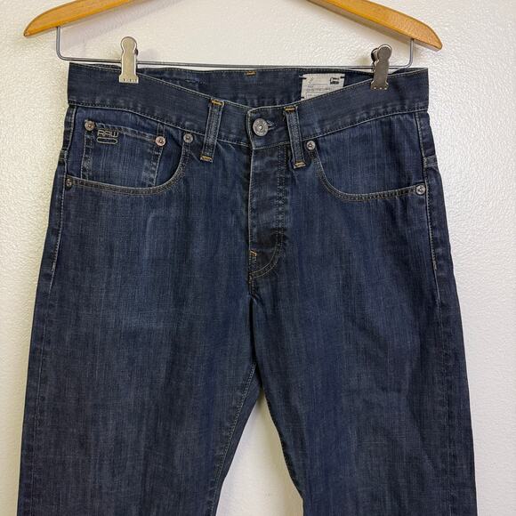 G-Star Raw 3301 Original Jeans Mens Size 30 Blue Straight Leg Button Fly 30x28.5 - Picture 7 of 14